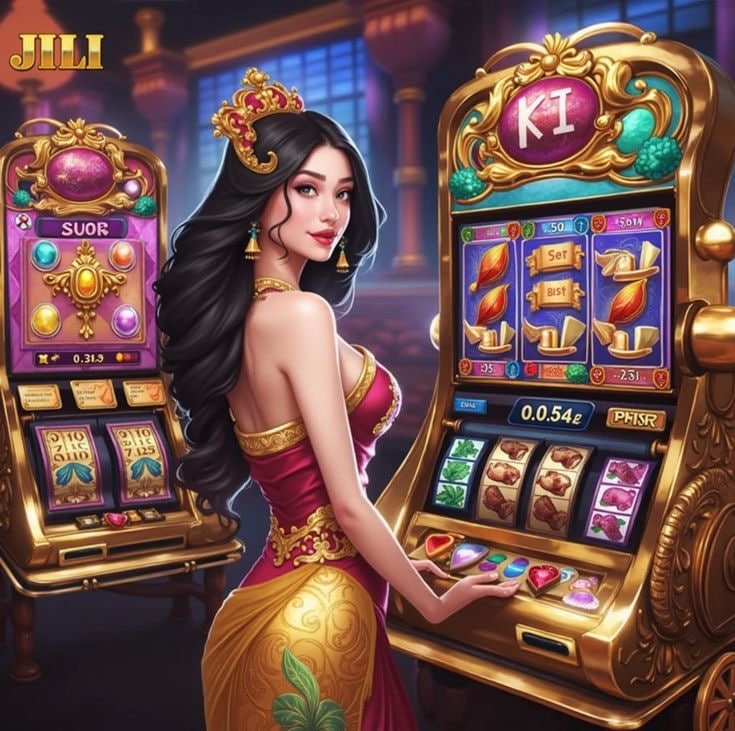 Slot machine reels jackpot symbols ပေါ်ပေါက်နေသော ဂိမ်းမျက်နှာပြင်ပုံ